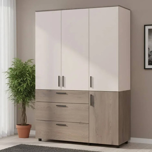 Фото шафи ТОРН 3 ДСП/3Ш полиці ДОРОС (DOROS) кремона канноло / кашемір в інтер'єрі