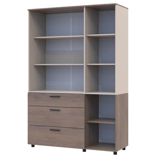 Фото шафи ТОРН 3 ДСП/3Ш полиці ДОРОС (DOROS) кремона канноло / кашемір – вигляд збоку наповнення