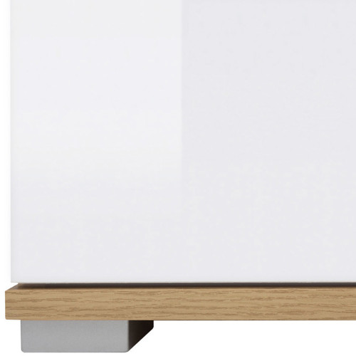 На фото ножка мебели для гостиной ZELE BRW дуб вотан / белый глянец