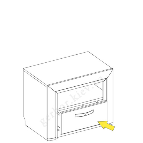 На фото схема наполнения прикроватной тумбы OLIVIA 1S MEBELBOS