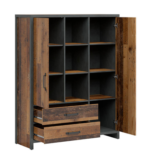 Фото стеллажа WESTON REG2D2S BRW сосна old style / матера – наполнение