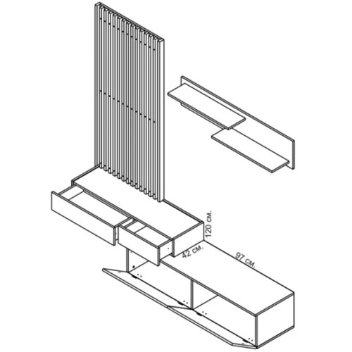 Фото комплекту меблів для вітальні РЕБЕКА Гербор – схема наповнення