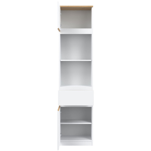 Фото стелажу REMI RM08 LIVEO BOGFRAN білий / дуб евок – вигляд спереду наповнення