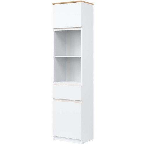 Фото стелажу REMI RM08 LIVEO BOGFRAN білий / дуб евок – вигляд збоку