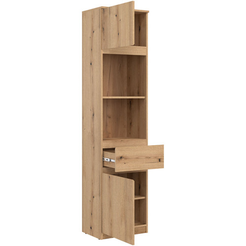 Фото стелажу REMI RM08 LIVEO BOGFRAN дуб евок – вигляд зліва наповнення