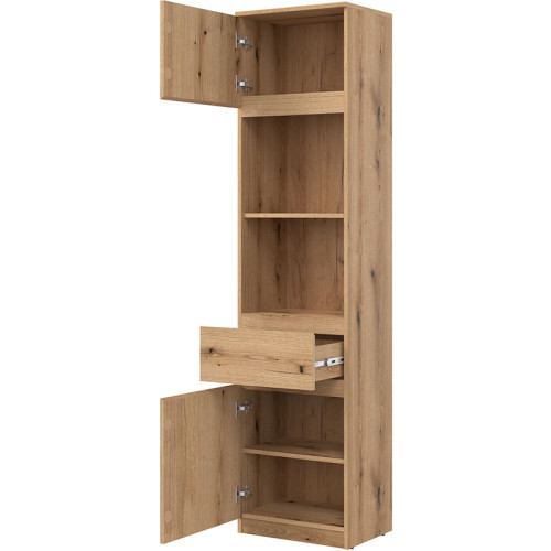 Фото стелажу REMI RM08 LIVEO BOGFRAN дуб евок – вигляд справа наповнення