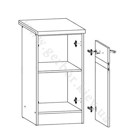 Фото правої тумби JUNONA LINE D1D/50/82P ZBL BRW сонома – схема наповнення