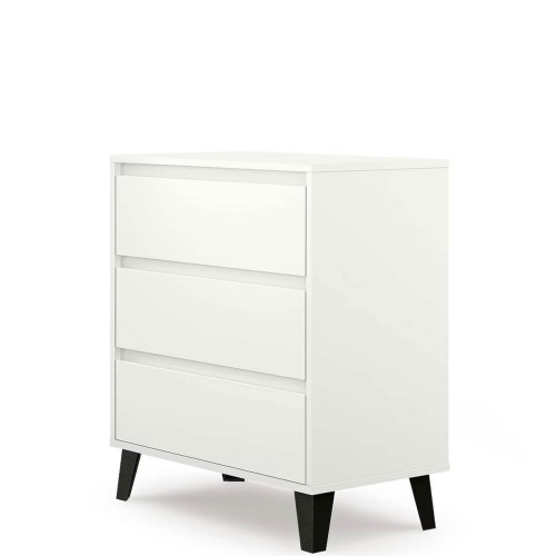 Фото білого комода BORG 3S/70 MEBELBOS – вигляд збоку