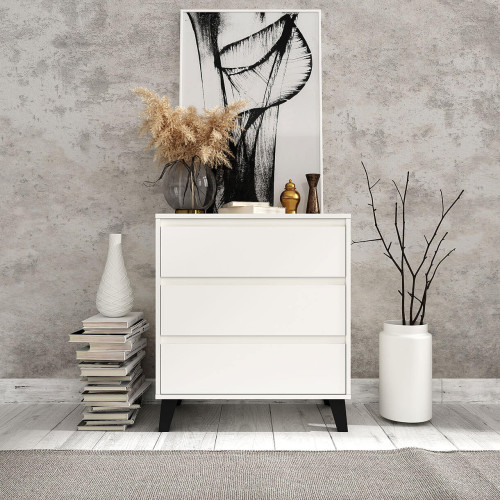 Фото білого комода BORG 3S/70 MEBELBOS в інтер'єрі