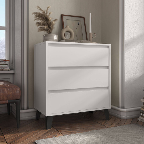 Фото комода BORG 3S/70 MEBELBOS кашемір в інтер'єрі – вигляд збоку