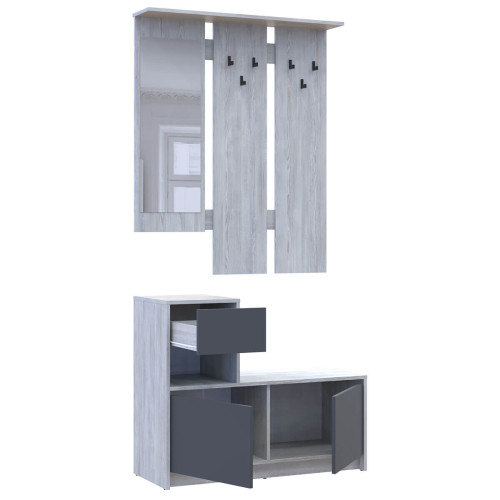 Фото передпокою БЕЛА ДОРОС (DOROS) сосна натті / антрацит – вигляд збоку наповнення