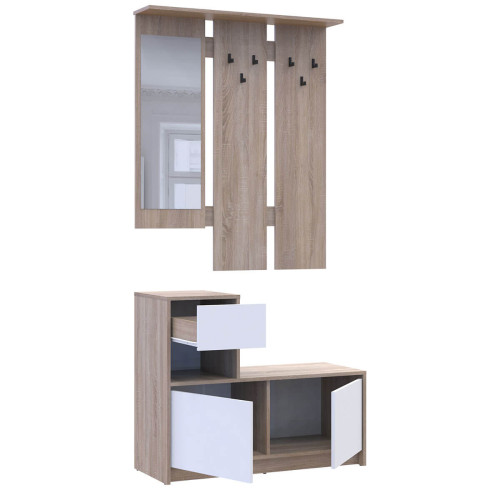 Фото передпокою БЕЛА ДОРОС (DOROS) дуб сонома / білий – вигляд збоку наповнення