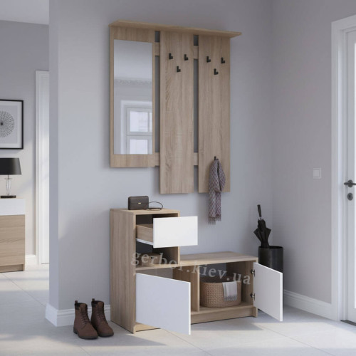 Фото передпокою БЕЛА ДОРОС (DOROS) дуб сонома / білий в інтер'єрі