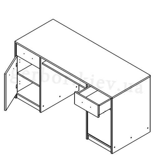 Фото письмового столу BIU150 НЕПО Гербор - схема наповнення