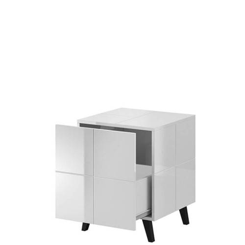 Фото прикроватной тумбочки REJA CAMA MEBLE белый глянец на ножках – наполнение