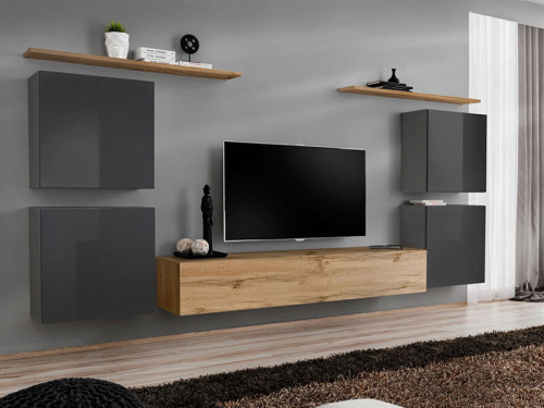 Фото гостиной SWITCH IV GWT ASM MEBLE графит / дуб вотан