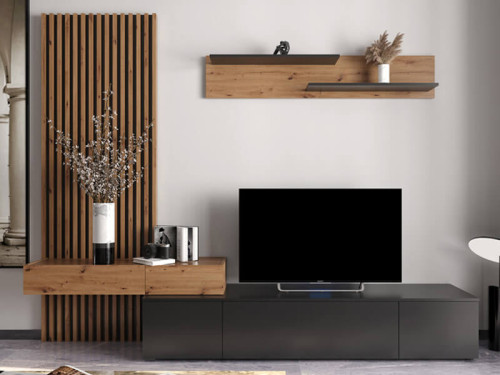 Фото комплекту меблів для вітальні РЕБЕКА ПЛЮС Гербор дуб артизан / чорний