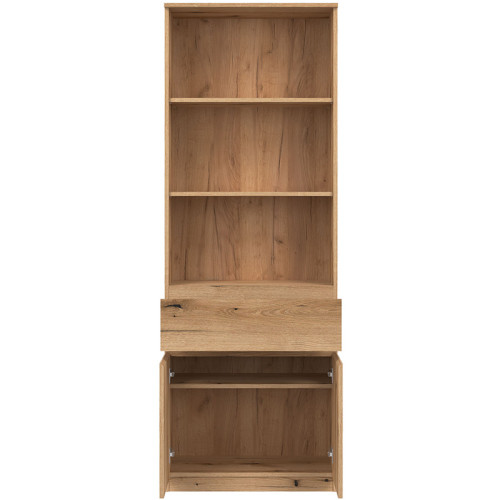 Фото стелажу REMI RM09 LIVEO BOGFRAN дуб евок – вигляд спереду наповнення