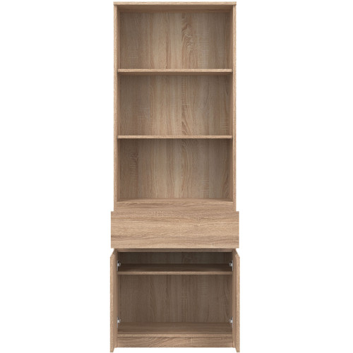 Фото стелажу REMI RM09 LIVEO BOGFRAN дуб сонома – вигляд спереду наповнення