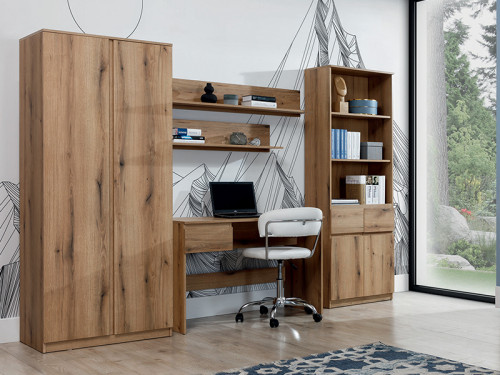 Фото стелажу REMI RM09 LIVEO BOGFRAN дуб евок в інтер'єрі