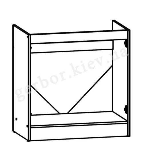 Фото кухні JUNONA LINE 180 BBL BRW модрина / ванільний глянець (без стільниці) – схема наповнення тумби під мийку