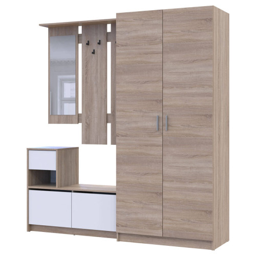 Фото передпокою БЕЛА ДОРОС (DOROS) та шафа ПРОМО 2 ДСП дуб сонома / білий + дуб сонома
