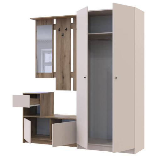 Фото передпокою БЕЛА ДОРОС (DOROS) та шафа ПРОМО 2 ДСП дуб евок / кашемір – наповнення