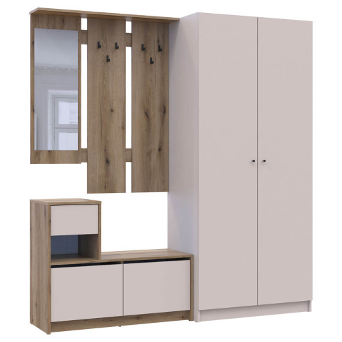 Фото передпокою БЕЛА ДОРОС (DOROS) та шафа ПРОМО 2 ДСП дуб евок / кашемір