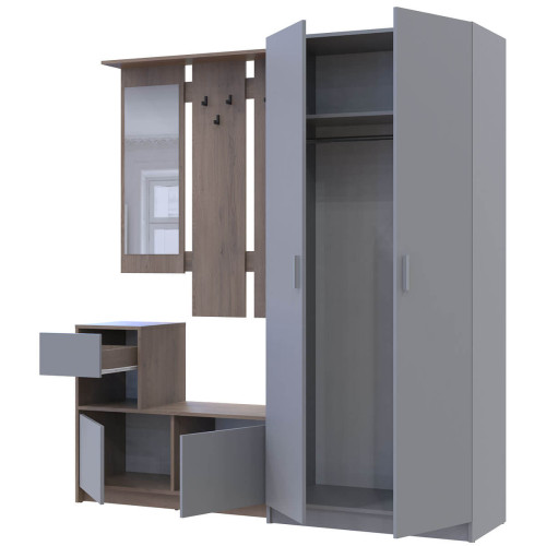 Фото передпокою БЕЛА ДОРОС (DOROS) та шафа ПРОМО 2 ДСП кремона канноло / сірий – наповнення