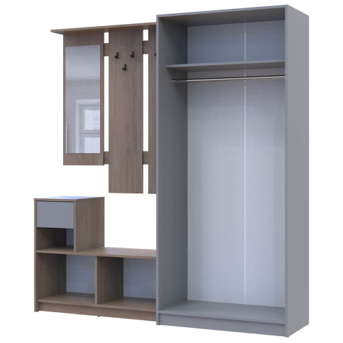 Фото передпокою БЕЛА ДОРОС (DOROS) та шафа ПРОМО 2 ДСП кремона канноло / сірий – вигляд збоку наповнення