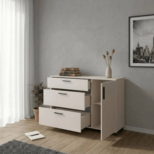 Фото комода ТОРН 3Ш/1Д ДОРОС (DOROS) кашемір в інтер'єрі – наповнення