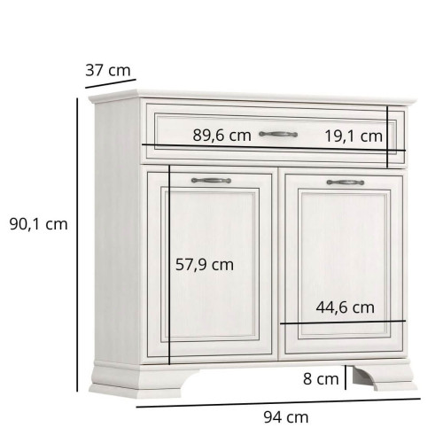 Фото тумби TIFFANY II 2D1S MEBELBOS – розміри