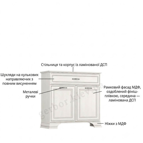 Фото тумби TIFFANY II 2D1S MEBELBOS – особливості