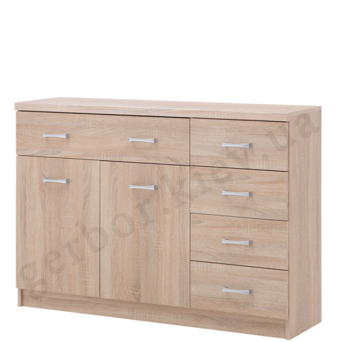 На фото вид сбоку комода KOM 2D5S TOP-MIX VMV Holding дуб сонома