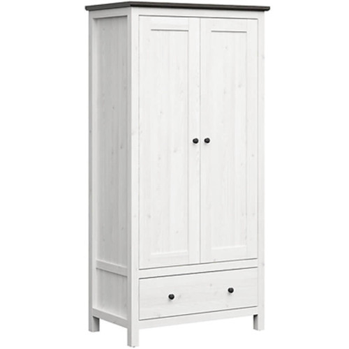 На фото шкаф HESEN SZF2D1S/20/10 BRW лиственница sibiu светлая / сосна larico – вид сбоку