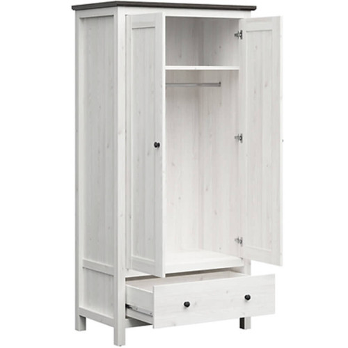 На фото шкаф HESEN SZF2D1S/20/10 BRW лиственница sibiu светлая / сосна larico – наполнение