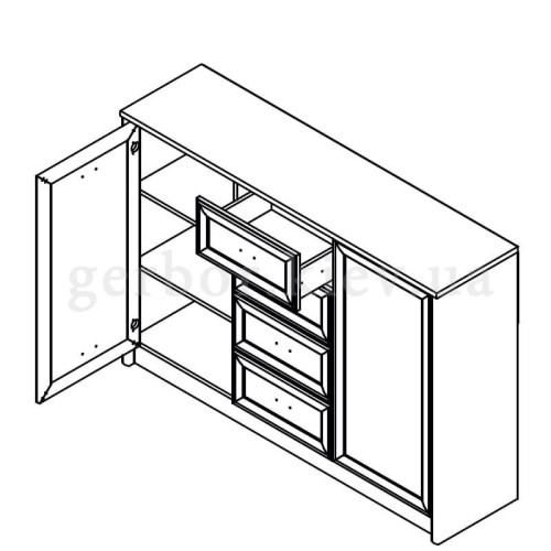 Фото комоду KOM2D4S Гербор – схема наповнення