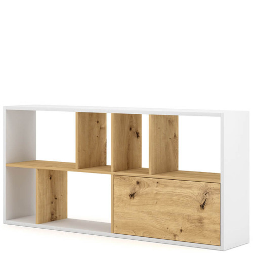 Фото стеллажа SPACE VIVALDI белый / дуб артизан (горизонтальное положение)