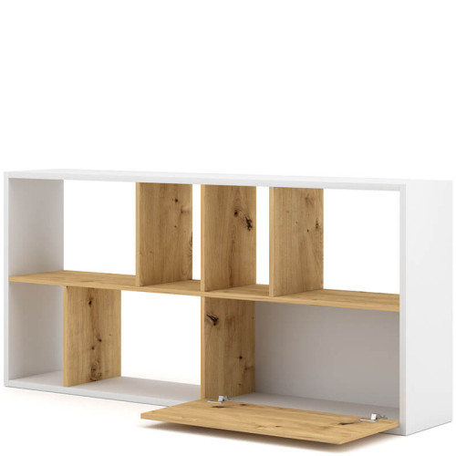 Фото наполнения стеллажа SPACE VIVALDI белый / дуб артизан (горизонтальное положение)