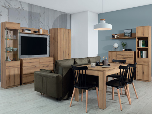 Фото шафи REMI RM10 LIVEO BOGFRAN білий / дуб евок в інтер'єрі їдальні