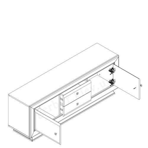 Фото тумби під телевізор ЛАРГО КЛАСIК RTV2D2S БРВ (ВМК) – схема наповнення