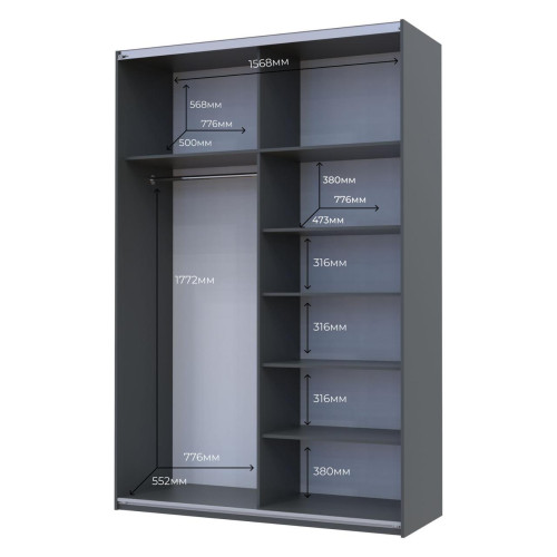 G-КАЙЗЕР Шафа-купе 2 ДСП ДОРОС (DOROS) 160х60х240