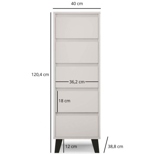 Фото комода BORG 5S/40 MEBELBOS кашемір – розміри