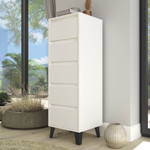 Фото білого комода BORG 5S/40 MEBELBOS в інтер'єрі