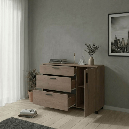 Фото комода ТОРН 3Ш/1Д ДОРОС (DOROS) кремона канноло в інтер'єрі – наповнення