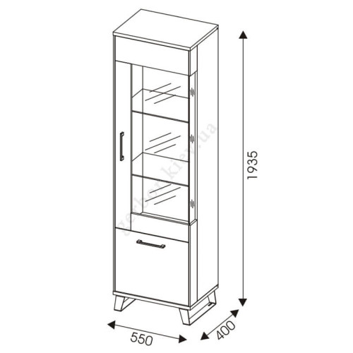 Фото правой витрины LOFT LT7 BOGFRAN – схема с размерами