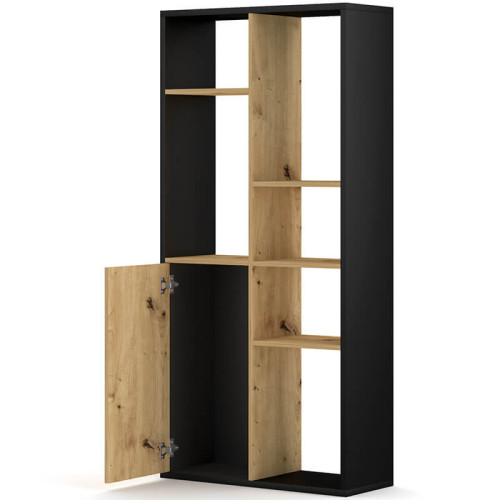 Фото наполнения стеллажа SPACE VIVALDI черный / дуб артизан