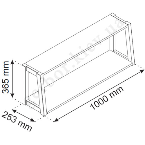 Фото полиці STEKA ВМВ – схема з розмірами