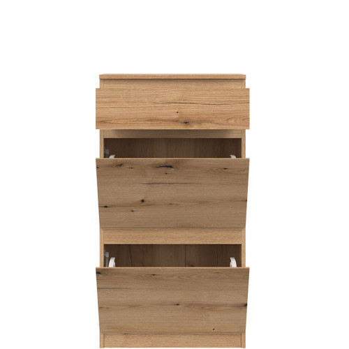 Фото тумби для взуття REMI RM11 LIVEO BOGFRAN дуб евок – вигляд спереду наповнення