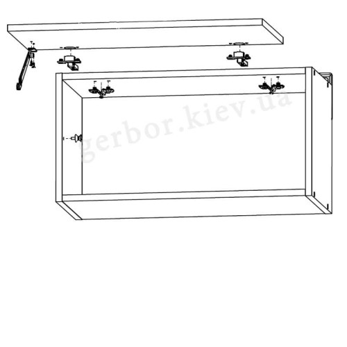 Фото кухні JUNONA LINE 180 BBL BRW модрина (без стільниці) – схема наповнення навісної шафи GO/60/30